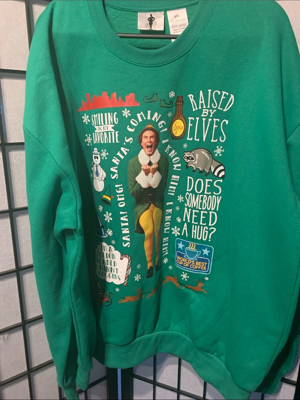 Elf Movie Green Holiday Sweatshirt  Size XXL